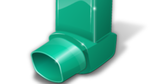 Photograph of green inhaler
